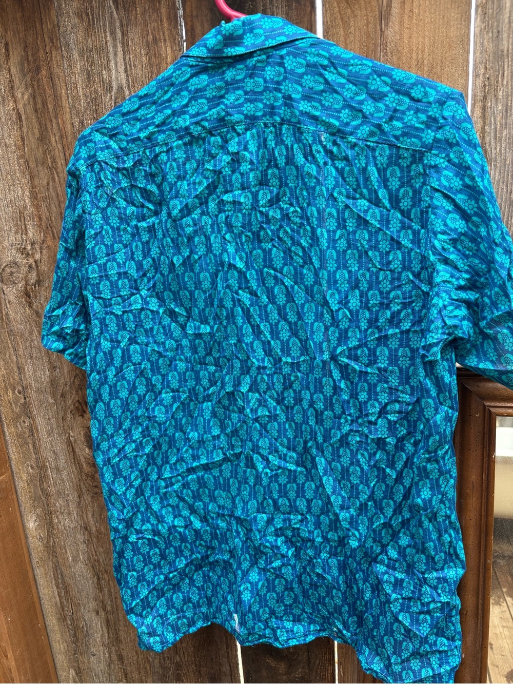Teal Blue Short-Sleeve Button-Up Shirt - Picture 2 of 6